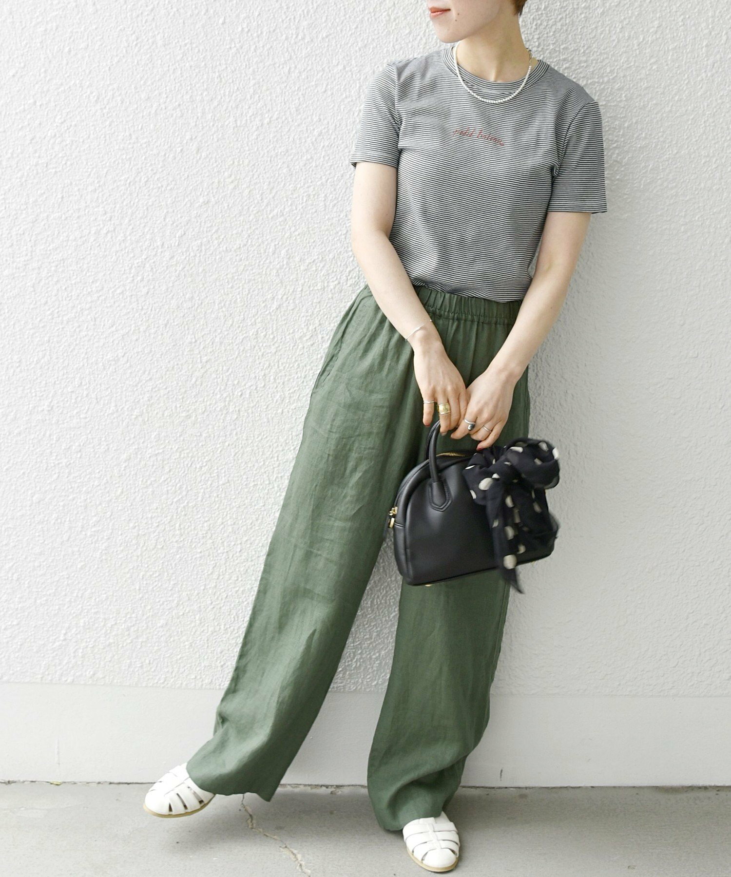【SHIPS any別注】PETIT BATEAU:<洗濯機可能>ロゴ プリント ボーダー 半袖 Tシャツ 23SS